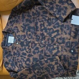 Bagatelle Textured Animal Print Bomber Jacket
